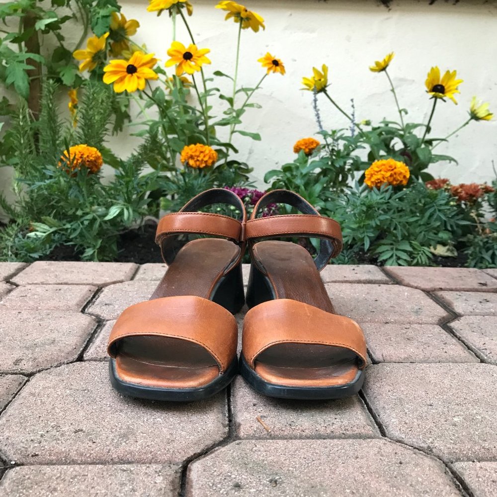Camper Karolina Leather Sandal - Caramel Brown - Sz 38